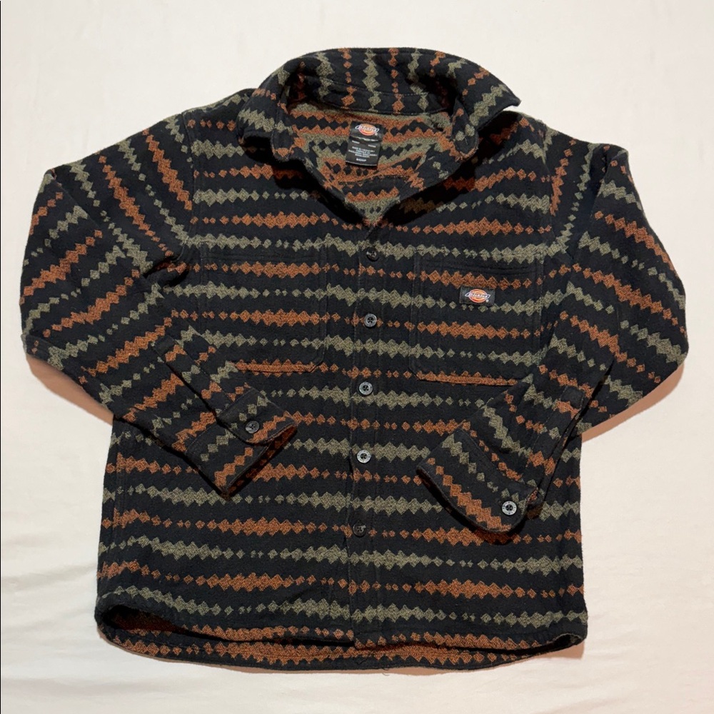 Men’s Dickies Falkville Thick Shirt Black Stripes Size S